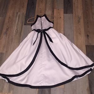 Black and white flower girl dress
